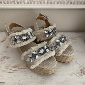 Zara Flatform Platform Embellished Summer Sandals